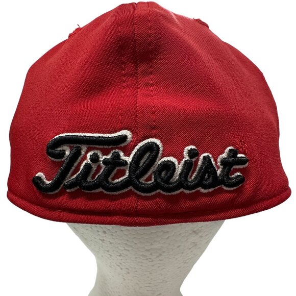 Titleist Hat Cap Fitted Adult L XL Red Black Golf Athletic Logo Outdoors - Picture 4 of 11